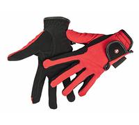 HKM Unisex Professional Nubuk Look Riding Gloves, Black/White, M