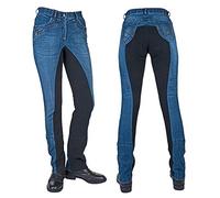 HKM Western Jodhpur Riding Breeches Classic with 1/1 Alos Trim, Dark Blue/Dark Blue, 23