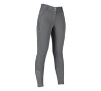 HKM Women's Ari Mid Rise SIL. Full seat Riding Breeches, Grey, 24