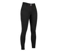 HKM Women's Ari Mid Rise Silicone Knee Patch Riding Breeches, Black, 40