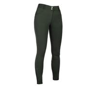 HKM Women's Ari Mid Rise Silicone Knee Patch Riding Breeches, Olive Green, 30