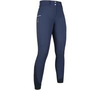 HKM Women's Comfort Flo Style Si. Knee Patch Riding Breeches, Deep Blue, 28