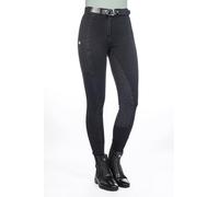HKM Women's Harbour Island Denim Silicone Full seat Riding Breeches, Black, 24