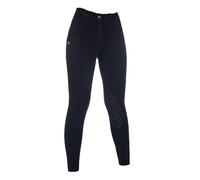 HKM Women's Harbour Island Denim Silicone Knee Patch Riding Breeches, Black, 32