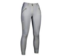 HKM Women's Lia High Waist Silicone Full seat Riding Breeches, White, 22