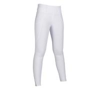 HKM Women's Lisa Silicone Full Seat Riding Leggings, White, 34/36