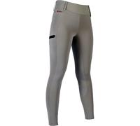 HKM Women's Livigno Silicone Full Seat Riding Leggings, Stone Grey, 24