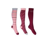 HKM Women's Miami Knee Socks, Pink/Wine Red, 35-38