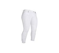 HKM Women's Penny Easy Knee Patch Riding Breeches, White/White, 28