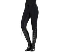HKM Women's Rose Gold Glamour Style Silicone Full Seat Jodhpurs, Black/Rose Gold, 36