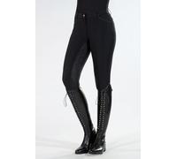 HKM Women's Rosegold Glamour Style Silicone Full seat Riding Breeches, Deep Blue/Rose-Gold, 36