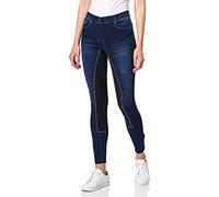 HKM Women's Summer Denim 3/4 Alos seat Riding Breeches, Jeans Blue/Deep Blue, 32