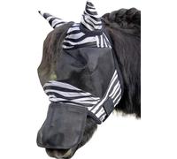 HKM Zebra Fly Mask With removable Nose Piece - Shetland Pony Size