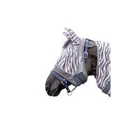 HKM Zebra Rose Fly Mask Pink/Grey, Pony Size