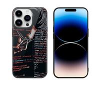 HKMNLEW Glass Phone Case for iPhone 14 Pro Max, Programmer Programming Code Prints TPU Shockproof Protective Case Cover for Women Men