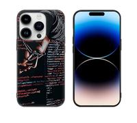HKMNLEW Glass Phone Case for iPhone 14 Pro, Programmer Programming Code Prints TPU Shockproof Protective Case Cover for Women Men