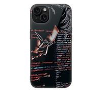 HKMNLEW Glass Phone Case for iPhone 15 Plus, Programmer Programming Code Prints TPU Shockproof Protective Case Cover for Women Men