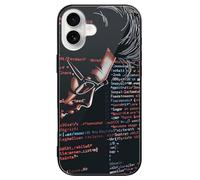 HKMNLEW Glass Phone Case for iPhone 16 Plus, Programmer Programming Code Prints TPU Shockproof Protective Case Cover for Women Men