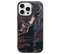 HKMNLEW Glass Phone Case for iPhone 16 Pro Max, Programmer Programming Code Prints TPU Shockproof Protective Case Cover for Women Men