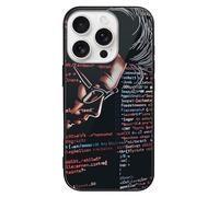 HKMNLEW Glass Phone Case for iPhone 16 Pro, Programmer Programming Code Prints TPU Shockproof Protective Case Cover for Women Men