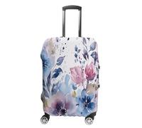 HKMNTGD Travel Luggage Covers Washable Stretch Suitcase Protector Daisy Flower Printed Anti-scratch Suitcase Cover Fits 18-32 Inch Luggage, Floral Watercolor Painting, XL