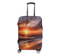 HKMNTGD Travel Luggage Covers Washable Stretch Suitcase Protector Nautical Vintage Sailing Pirate Ship Printed Anti-scratch Suitcase Cover Fits 18-32 Inch Luggage, Beach Sunrise, Small