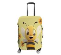 HKMNTGD Travel Luggage Covers Washable Stretch Suitcase Protector Nautical Vintage Sailing Pirate Ship Printed Anti-scratch Suitcase Cover Fits 18-32 Inch Luggage, Happy bee, Small