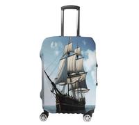 HKMNTGD Travel Luggage Covers Washable Stretch Suitcase Protector New York City Printed Anti-scratch Suitcase Cover Fits 18-32 Inch Luggage, old sailing ship, L