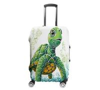 HKMNTGD Travel Luggage Covers Washable Stretch Suitcase Protector Sea Turtle Sunset Printed Anti-scratch Suitcase Cover Fits 18-32 Inch Luggage, Cartoon Turtle Pattern, L