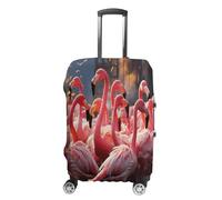 HKMNTGD Travel Luggage Covers Washable Stretch Suitcase Protector Sea Turtle Sunset Printed Anti-scratch Suitcase Cover Fits 18-32 Inch Luggage, Flamingos Partying, Small