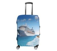 HKMNTGD Travel Luggage Covers Washable Stretch Suitcase Protector Sports Themed Printed Anti-scratch Suitcase Cover Fits 18-32 Inch Luggage, Seaside Cruise Ship, Small
