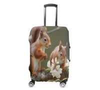 HKMNTGD Travel Luggage Covers Washable Stretch Suitcase Protector Summer Parrot Pineapple Birds Printed Anti-scratch Suitcase Cover Fits 18-32 Inch Luggage, Squirrels, L