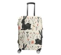 HKMNTGD Travel Luggage Covers Washable Stretch Suitcase Protector There Are Stars And Moon on It Printed Anti-scratch Suitcase Cover Fits 18-32 Inch Luggage, Rabbit Outline Pattern, Small