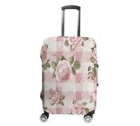 HKMNTGD Travel Luggage Covers Washable Stretch Suitcase Protector Tropical Palm Trees Printed Anti-scratch Suitcase Cover Fits 18-32 Inch Luggage, Peach Retro Pattern, Small