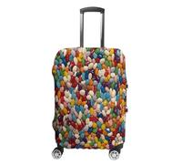 HKMNTGD Travel Luggage Covers Washable Stretch Suitcase Protector Watercolor Hot Air Balloon Printed Anti-scratch Suitcase Cover Fits 18-32 Inch Luggage, Assorted Jelly Beans, M