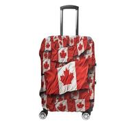 HKMNTGD Travel Luggage Covers Washable Stretch Suitcase Protector Wolves In The Moonlight Printed Anti-scratch Suitcase Cover Fits 18-32 Inch Luggage, Canadian Flag, Small
