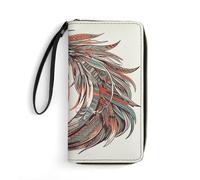 HKMNTGD Women's Wallets Leathe Printed,Cupid Arrow Love Horse Zip Around Credit Cards Holder Phone Clutch, Cupid Arrow Love Horse, 19.7x10.5cm