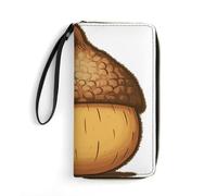HKMNTGD Women's Wallets Leathe Printed,Cupid Arrow Love Horse Zip Around Credit Cards Holder Phone Clutch, Cartoon Acorn, 19.7x10.5cm