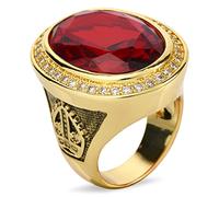 HKN1682 Designs Midre Collection 14k Gold Plated Bishop's Cross and Cubic Zirconia Centre Ring, 9, Metal, Cubic Zirconia