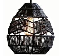 HKOLIMB Handwoven Rope Conical Pendant Light Two-Tone Wabi-Sabi Style Hanging Lamp Height Adjustable Kitchen Island Chandelier Lighting for Kitchen Islands, Bedrooms, Entryways, Cafes,