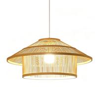 HKOLIMB House Shape Bamboo Pendant Light Natural Handwoven Kitchen Island Chandelier Farmhouse Style Hanging Ceiling Light for Dining Rooms, Living Rooms, Bedrooms, Kitchen Islands, Studies,