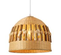 HKOLIMB Natural Bamboo Lantern Pendant Light Coastal Beach Style Chandelier Lighting 1 Pack Height Adjustable Hanging Lamp for Kitchen Islands, Dining Rooms, Bedrooms, Living Rooms,