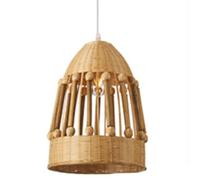 HKOLIMB Natural Bamboo Lantern Pendant Light Coastal Beach Style Chandelier Lighting 1 Pack Height Adjustable Hanging Lamp for Kitchen Islands, Dining Rooms, Bedrooms, Living Rooms,