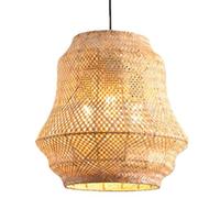 HKOLIMB Three Lights Gourd-Shaped Bamboo Pendant Light 1-Pack Natural Bamboo Hanging Light Fixtures Modern Style Chandelier Lighting for Kitchen Islands, Dining Rooms, Bedrooms, Living Rooms,