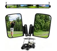 HKOO Golf Cart Mirror, Universal Folding Side Mirror and 4 Panel Rear View Mirror fits Golf Carts EZGO, Club CAR