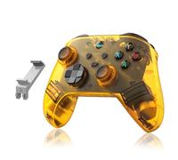 HKOORLAMULS G6 Wireless Game Controller with BT 5.3, Six Axis Body Sensation, 400mAh with Hall 3D, Ergonomic Gaming Controller Joystick Gamepad for Anti Slip Texture, 20H Playtime (yellow-receiver)
