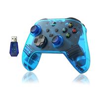 HKOORLAMULS G6 Wireless Game Controller with BT 5.3, Six Axis Body Sensation, 400mAh with Hall 3D, Ergonomic Gaming Controller Joystick Gamepad for Anti Slip Texture, 20H Playtime (blue-receiver)