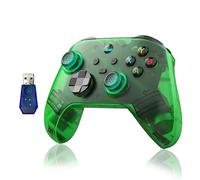 HKOORLAMULS G6 Wireless Game Controller with BT 5.3, Six Axis Body Sensation, 400mAh with Hall 3D, Ergonomic Gaming Controller Joystick Gamepad for Anti Slip Texture, 20H Playtime (green-receiver)