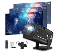 HKOORLAMULS Mini Short Throw Projector, 130 ANSI Lumens, 1280x720P Resolution, Portable Movie Projector for Bedroom, Gaming, and Outdoor Use (Black)