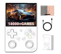 HKOORLAMULS RG35XXPro Retro Handheld Game Console with HD Screen 64+256GB,Vintage Game Console Preload 14000+ Games with 17+ Emulators,Linux System, White